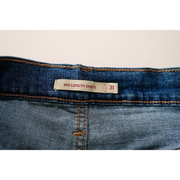 Levi levis Mid Length jean roll hem Shorts womens 31 - Picture 6 of 8
